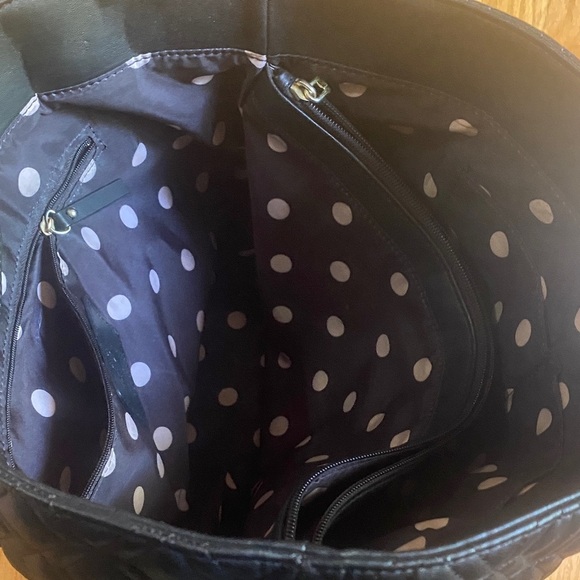 Anne Klein Black Quilted Shoulder Bag with Gold Accents - Picture 6 of 6